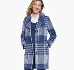 Brushed Plaid Coat