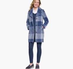 Brushed Plaid Coat