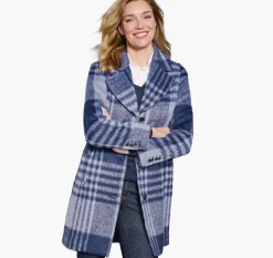 Brushed Plaid Coat