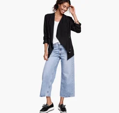 Draped Open-Front Blazer
