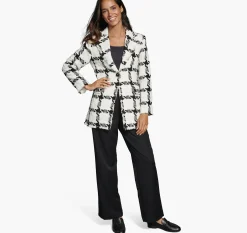 Large Houndstooth Tweed Blazer