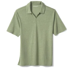 Linen-Blend V-Neck Polo