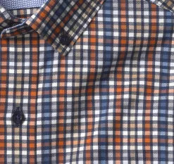 Long-Sleeve Twill Checked Shirt