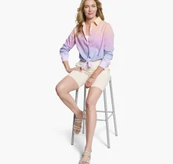Ombre Button-Front Shirt