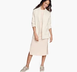 Quilted Shawl-Collar Cardigan