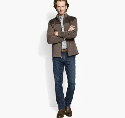 Quilted-Yoke Full-Zip