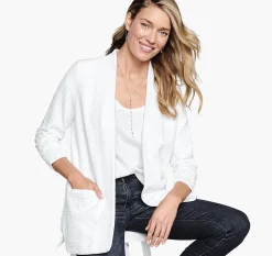 Ruched-Sleeve Knit Blazer