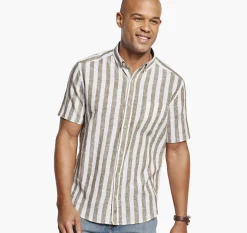 Stripe Linen-Blend Shirt