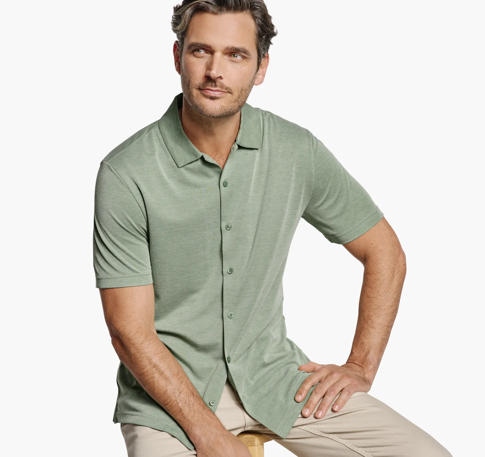 Vintage Birdseye Button-Front Shirt